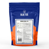 Blue Tea Caffeine Free Immuno Herbal Tea - 30 Pyramid Tea Bags In Zip Lock Pack | Immunity Booster - Gluten Free, Non-GMO, Zero Sugar, 100% Vegan